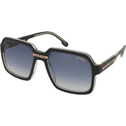 Carrera CA08/S 7C5/08 Γυναικεία Γυαλιά Ηλίου Τετράγωνα Κοκάλινα Μαύρα με Μπλε Φακό