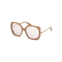 Max Mara MM0079-46X Γυναικεία Γυαλιά Ηλίου Τετράγωνα Ασημί Καφέ με Ροζ Φακό