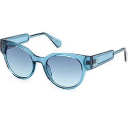 Max & Co MO00185-96W Ανδρικά Γυαλιά Ηλίου Στρογγυλά Κοκάλινα Μπλε με Μπλε Φακό