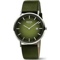 Boccia Ανδρικό Ρολόι με Πράσινο Δερμάτινο Λουράκι 3648-03