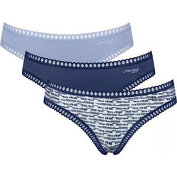 Sloggi Go Crush Βαμβακερά Γυναικεία Slip με Δαντέλα 3Pack 10219682-V003