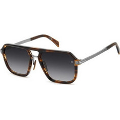 David Beckham DB7136/S 6C5/9O Ανδρικά Γυαλιά Ηλίου Aviator Μεταλλικά Ασημί Ταρταρούγα με Μαύρο Degradee Φακό