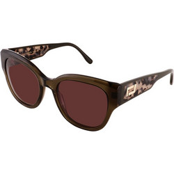 Lancel LA91042-C02 Γυναικεία Γυαλιά Ηλίου Τετράγωνα Κοκάλινα Μαύρα με Καφέ Φακό