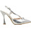 PieDini Γόβες Slingback Δερμάτινες με Λεπτό Ψηλό Τακούνι Ασημί 0996