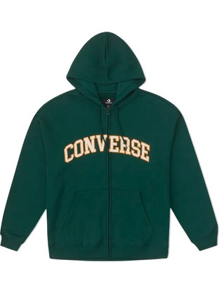 Converse Ανδρική Ζακέτα Φούτερ με Κουκούλα και Φερμουάρ Κυπαρισσί 10027083-A03