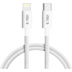Tech-Protect Ultraboost Lite Braided USB-C to Lightning Cable 27W 1m White 5906302380947