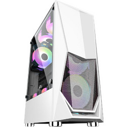 1stPlayer DK-3 White Gaming Midi Tower Κουτί Υπολογιστή RGB με Πλαϊνό Παράθυρο