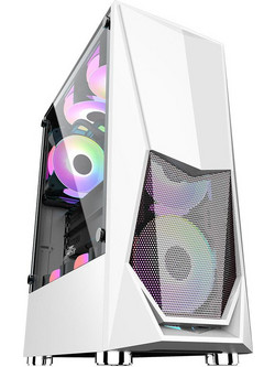 1stPlayer DK-3 White Gaming Midi Tower Κουτί Υπολογιστή RGB με Πλαϊνό Παράθυρο
