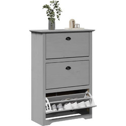 vidaXL Παπουτσοθήκη Μασίφ Ξύλο Bodo Γκρι M80xΠ35xY118cm 4016883