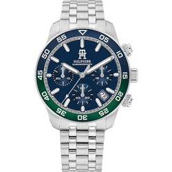 Tommy Hilfiger Ανδρικό Ρολόι Χρονογράφος με Ασημί Μεταλλικό Μπρασελέ 1792185