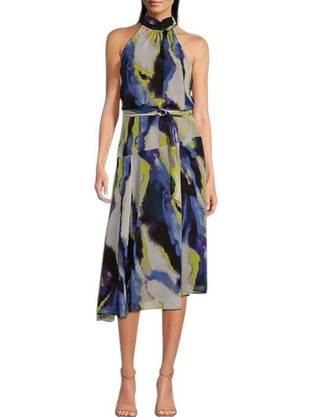DKNY Midi Καλοκαιρινό Φόρεμα για Γάμο / Βάπτιση Πολύχρωμο P4KBGZ62-JYR