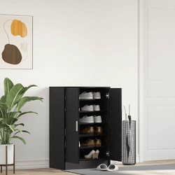 vidaXL Παπουτσοθήκη Ξύλινη Μαύρη M60xΠ35xY92cm 862074