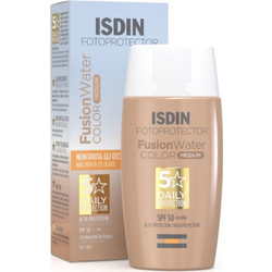 Isdin Fusion Water Color Medium Αντηλιακή Κρέμα Προσώπου Αντιγηραντική με Χρώμα SPF50 50ml
