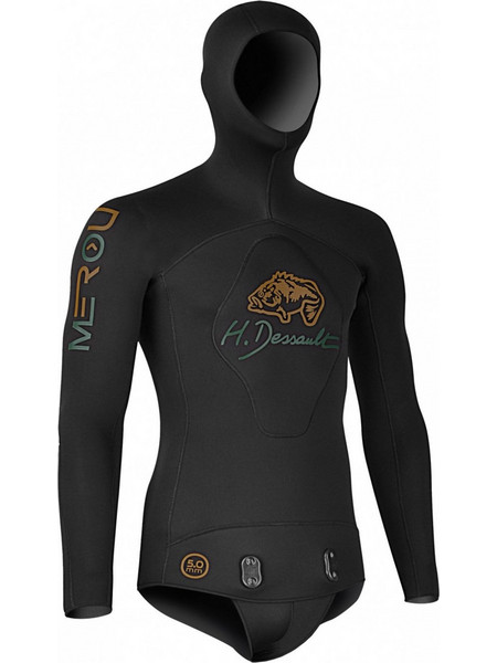 Dessault Merou Black Σακάκι Κατάδυσης Ξυρισμένο Neoprene με Επιστήθιο για Ψαροντούφεκο 5mm