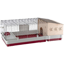 Ferplast Krolik 140 Plus Κλουβί για Κουνέλια Κόκκινο Γκρι 142x60x50cm