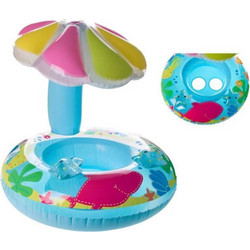 Βρεφικό Σωσίβιο Swimtrainer 98cm με Σκίαστρο για 12+ Μηνών Γαλάζιο 170219