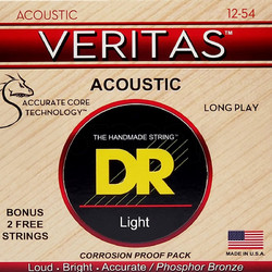 DR Strings Veritas Σετ 6 Χορδές Ακουστικής Κιθάρας Phosphor Bronze 13-56" Medium Tension