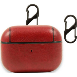 Bodycell ALC02 Θήκη από Δερματίνη με Γάντζο για Apple AirPods Pro 1 Κόκκινη