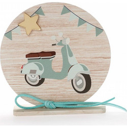 Bellissimo Μπομπονιέρα Βάπτισης Καδράκι Vespa από Ξύλο 24τμχ ΚΒΤ-356