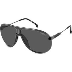 Carrera Superchampion V812K Ανδρικά Γυαλιά Ηλίου Μάσκα Μεταλλικά Ασημί με Μαύρο Φακό