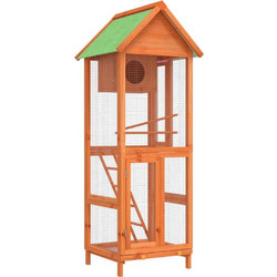 vidaXL Ξύλινο Κλουβί Πτηνών Καφέ 60x58.5x160cm 172255
