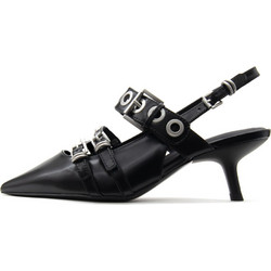 ASH Γόβες Slingback Δερμάτινες με Τακούνι Στιλέτο Μαύρες SS25-M-150512-002