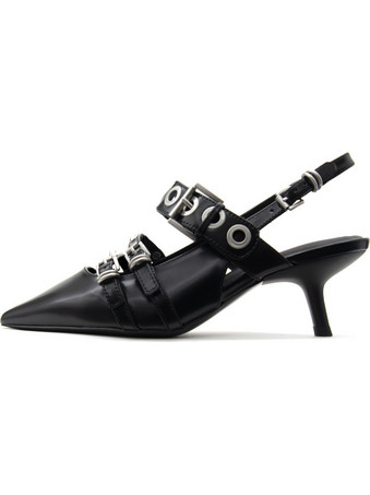 ASH Γόβες Slingback Δερμάτινες με Τακούνι Στιλέτο Μαύρες SS25-M-150512-002