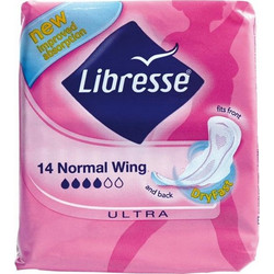 Libresse Normal Wing Σερβιέτες με Φτερά για Κανονική Ροή 4 Σταγόνες 14τμχ