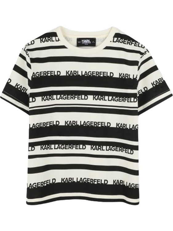 Karl Lagerfeld Παιδικό T-Shirt Κοντομάνικο Λευκό Μαύρο Z30433-122