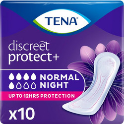 Tena Discreet Protect Normal Night Σερβιέτες Ακράτειας 5 Σταγόνες 10τμχ
