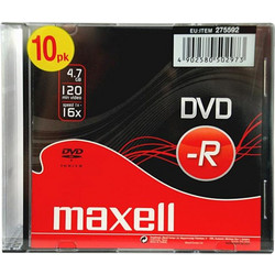 Maxell 275592 Εγγράψιμα DVD-R 16x 4.7GB 10τμχ