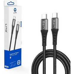Lito LD08 Braided USB-C to USB-C 2m Black 5949419284180