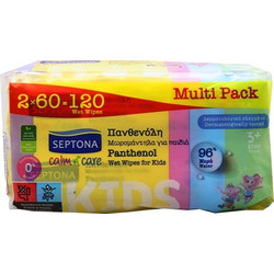 Septona Calm n' Care Μωρομάντηλα Χωρίς Οινόπνευμα & Parabens 2x60τμχ