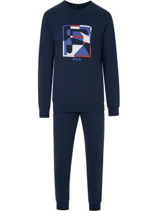 Fila Χειμωνιάτικες Ανδρικές Πιτζάμες Βαμβακερές Navy Μπλε FPW1204-321