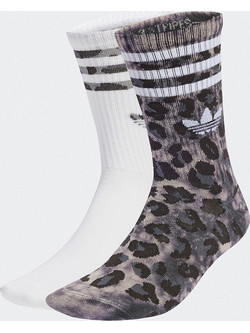 Adidas Originals Γυναικείες Κάλτσες Λευκές Καφέ 2Pack JW8010