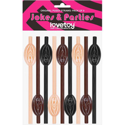 Lovetoy Pussy Αστεία Sexy Καλαμάκια Beige Brown Black