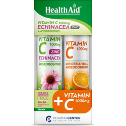 Health Aid Vitamin C 1000mg Echinacea Zinc 20s + Vitamin C 1000mg 20 Αναβράζοντα Δισκία