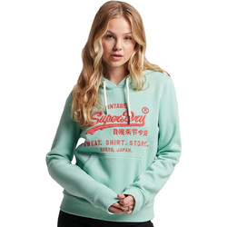 Superdry Γυναικείο Αθλητικό Φούτερ με Κουκούλα Τιρκουάζ W2011961A-8YX