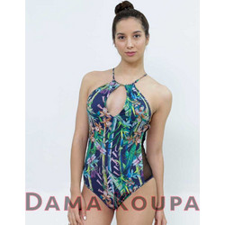 BLU4U Ολόσωμο Μαγιό Floral Navy Μπλε Πράσινο 835808