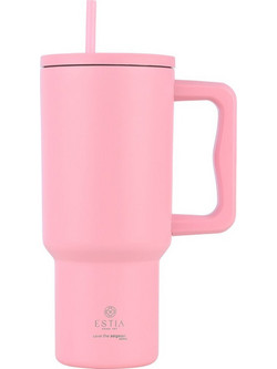 Estia Straw Tumbler XL Save The Aegean Blossom Rose 900ml