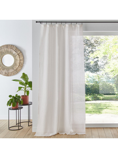 La Redoute Κουρτίνα Παραθύρου με Γάντζους 135x180 Onega 350135807 Λευκή