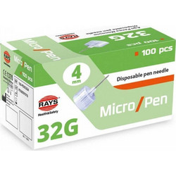 Rays Micropen Βελόνες Ινσουλίνης 32G 4mm 100τμχ