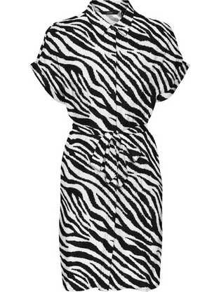 Vero Moda Mini Καλοκαιρινό Καθημερινό Φόρεμα Σεμιζιέ Μαύρο Λευκό 10302043