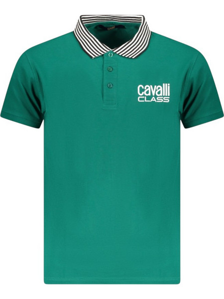 Cavalli Ανδρική Μπλούζα Polo Κοντομάνικη Πράσινη TXT64E-KB002-04038