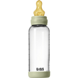 BIBS Γυάλινο Μπιμπερό με Θηλή Καουτσούκ κατά των Κολικών Mint Green 240ml