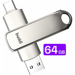 Buddi Dual 64GB USB Stick 3.2 Gen 2 με USB-A & USB-C