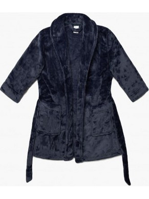 Minerva Παιδική Ρόμπα Fleece Χειμωνιάτικη Navy Μπλε 90-61979