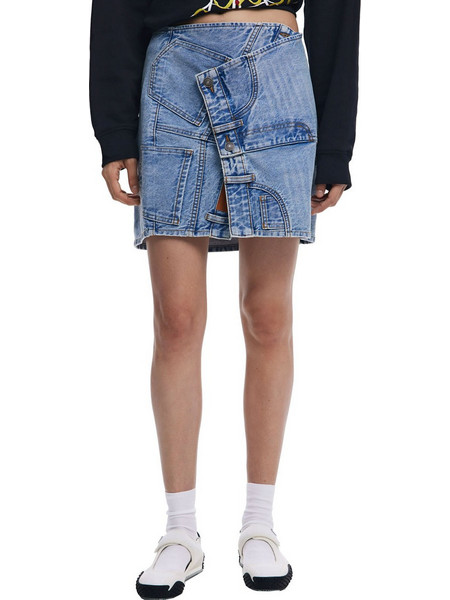 Desigual Μίνι Φούστα Τζιν Ψηλόμεση Μπλε 25SWFD07-5053