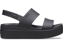 Crocs Brooklyn Low Wedge Ανατομικές Καλοκαιρινές Γυναικείες Πλατφόρμες Χαμηλές Μαύρες 206453-060