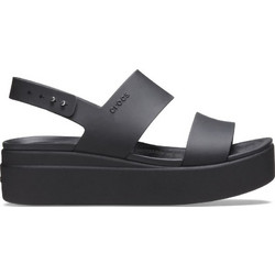 Crocs Brooklyn Low Wedge Ανατομικές Καλοκαιρινές Γυναικείες Πλατφόρμες Χαμηλές Μαύρες 206453-060
